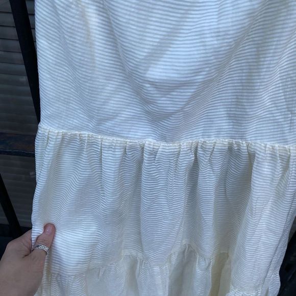 WAYF Tie Back Tiered Mini Dress in Cream Size Large, MSRP $138 - Picture 4 of 9